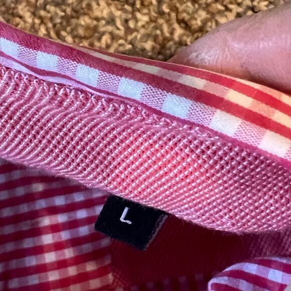 Visconti Men's Red/White Plaid Long Sleeve Button Down Shirt. Size Large - Picture 6 of 8